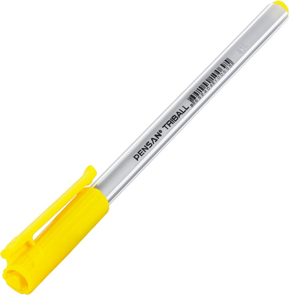 Pensan Tükenmez Kalem Triball 1.0 Mm Bilye Uçlu Sarı 12 Li - 12'li Paket