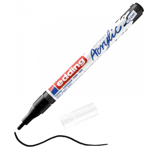 EDDİNG MARKÖR AKRİLİK İNCE UÇLU 1-2 MM SİYAH 901 5300