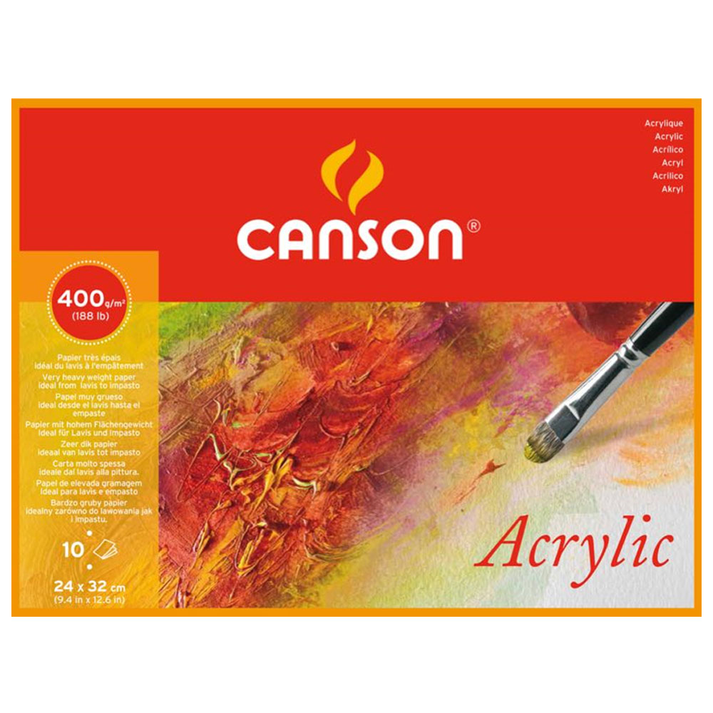 CANSON BLK CANACRYLIQ 10S 24X32 400 GR