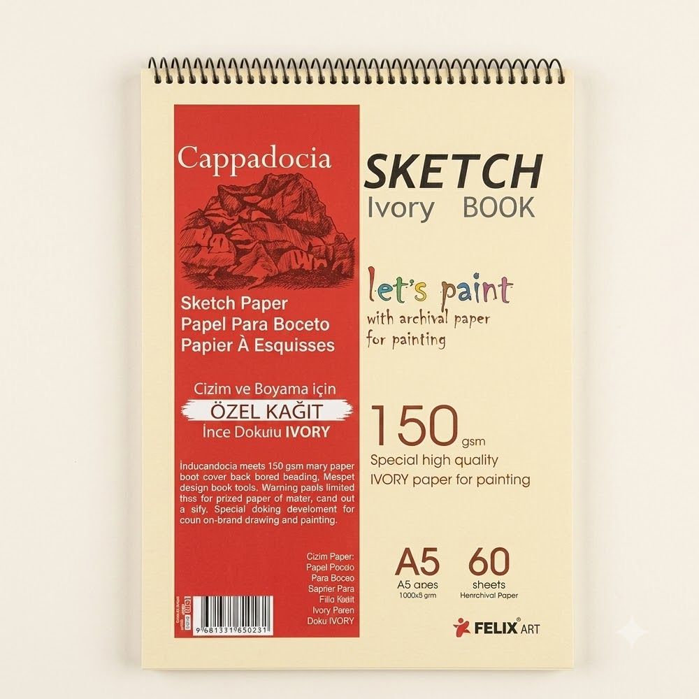 CAPADOCIA BLOKNOT SPİRALLİ IVORY KAĞIT 34,5X49,5 150 GR