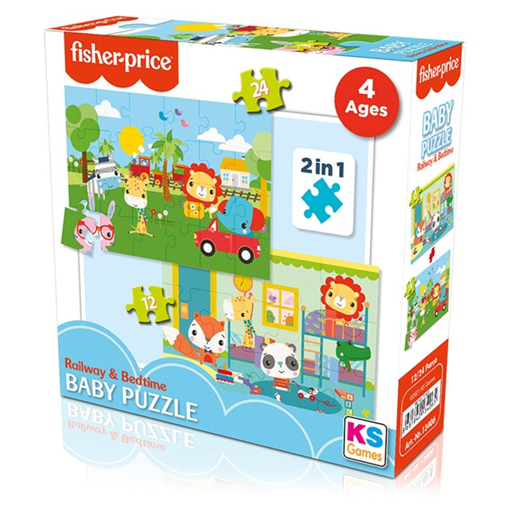 Ks Games Fisher Price Baby Puzzle Railway & Bedtime 2 in 1 FP 13406