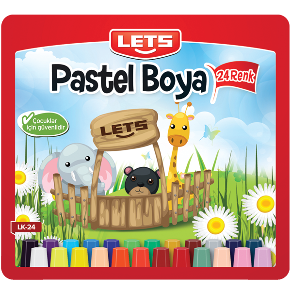 LETS PASTEL BOYA ÇANTALI KÖŞELİ 24 LÜ LK-24