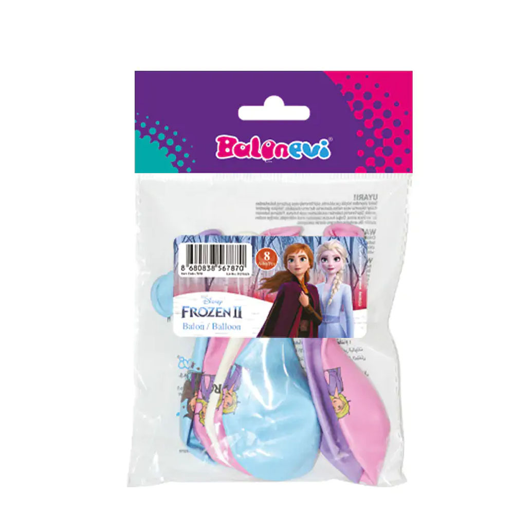 BALONEVİ BALON 4+1 FROZEN 2 BASKILI 12" 8 Lİ