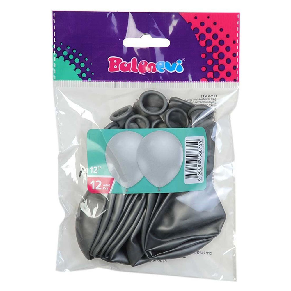 BALONEVİ BALON 12" SİLVER 12 Lİ