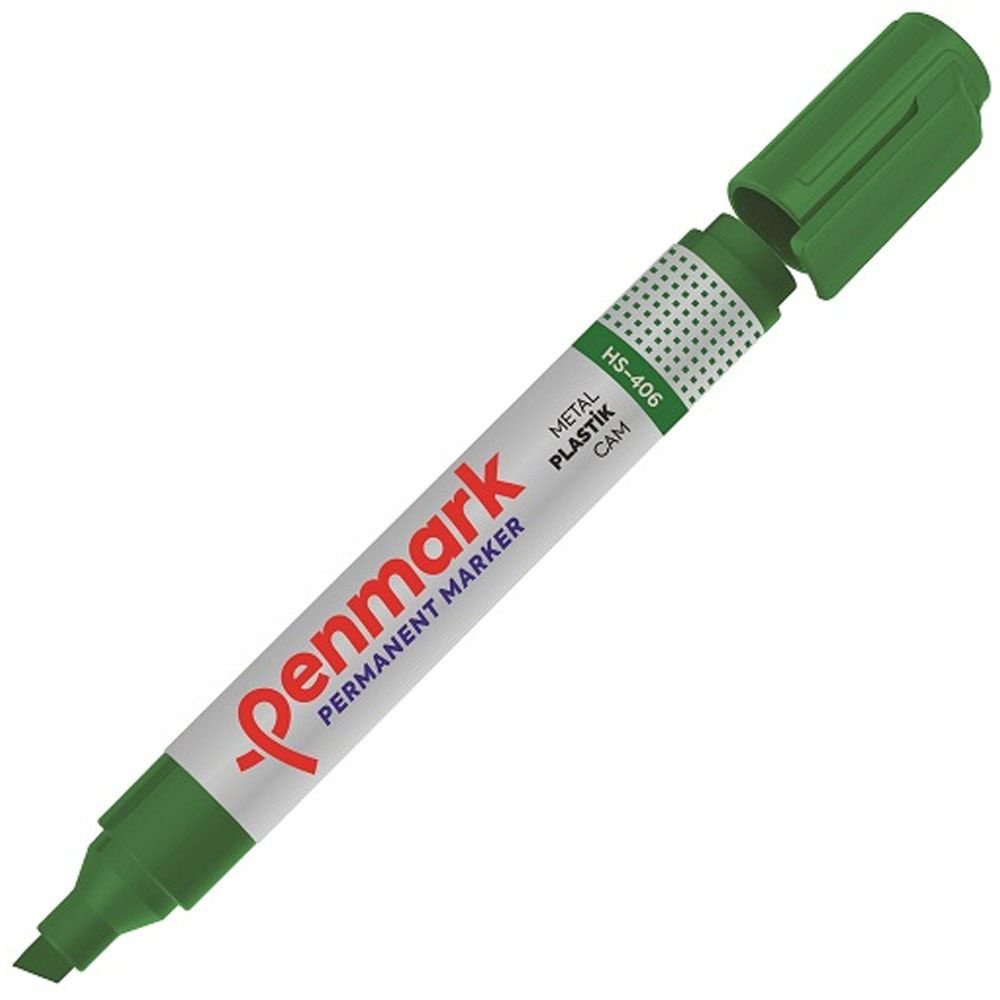 PENMARK MARKÖR PERMANENT KESİK UÇ YEŞİL HS-406