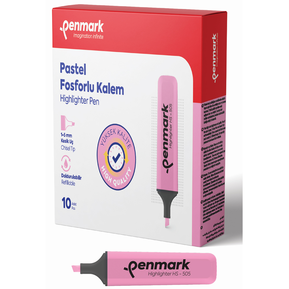 PENMARK FOSFORLU KALEM PASTEL GÜLSUYU HS-505 10