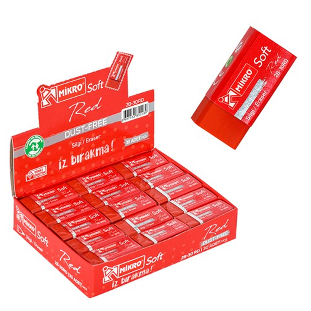 Mikro Silgi Soft Kırmızı 2B-30Rd