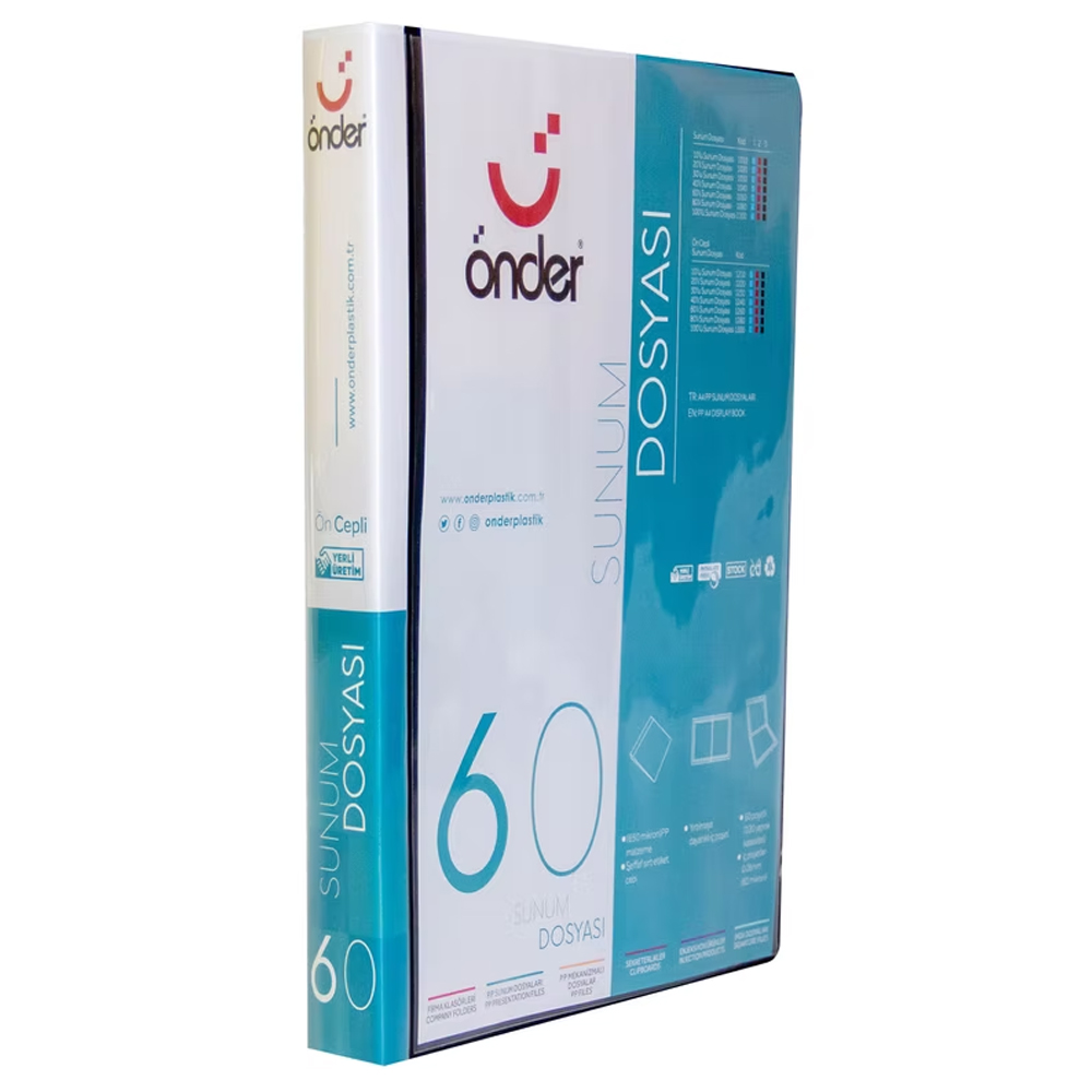 ÖNDER SUNUM DOSYASI ÖN CEPLİ PP 60 LI SİYAH 1260-3