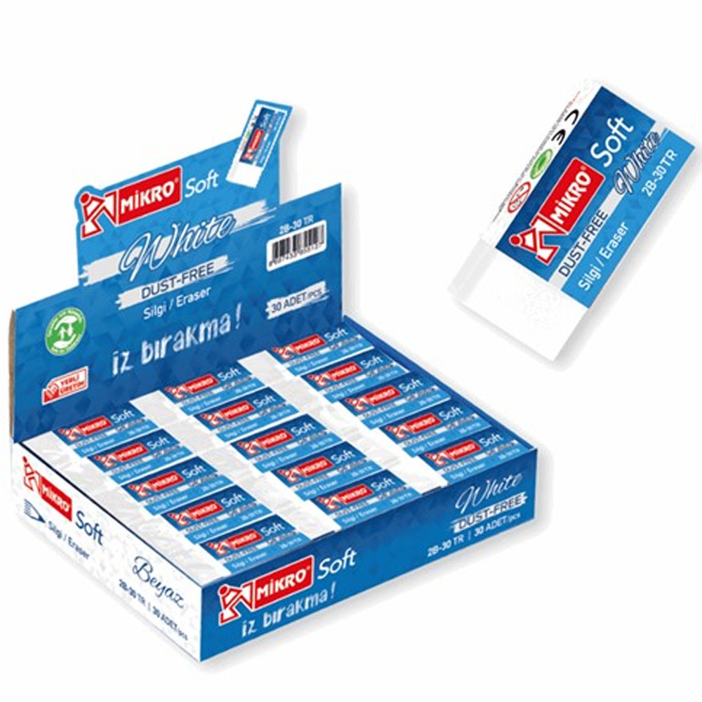 Mikro Silgi Soft Beyaz 2B-30Tr - 30'lu Paket