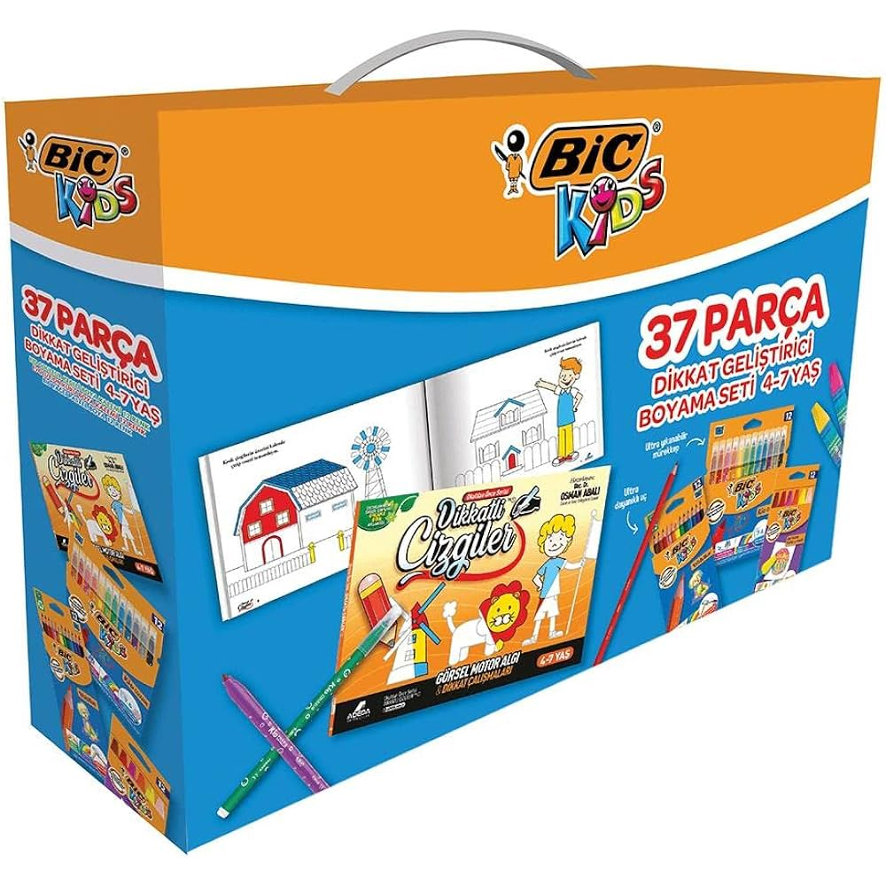 BİC KİDS DİKKAT GELİŞTİRİCİ BOYAMA SETİ 37 PARÇA