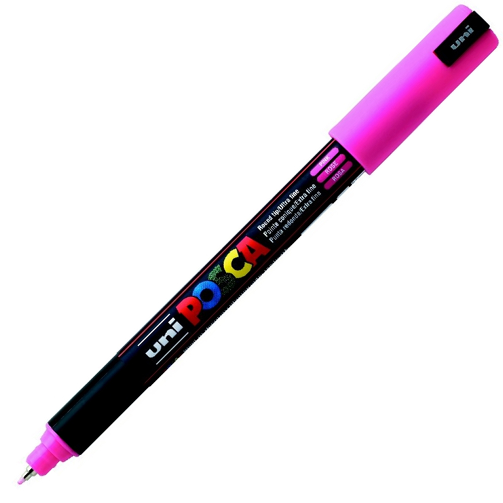 UNİ-BALL MARKÖR BOYAMA POSCA SU BAZLI POSTER 0.7 MM PEMBE N PC-1MR