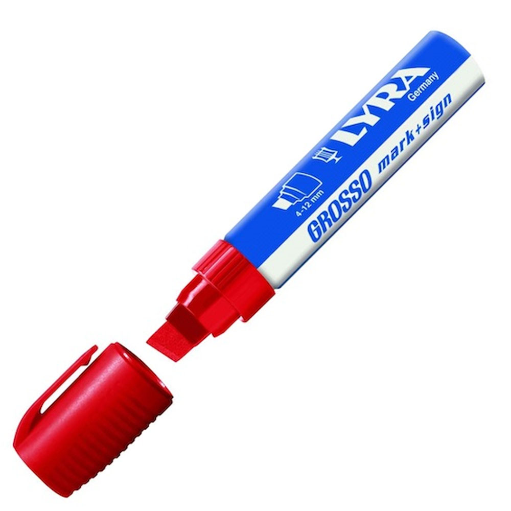 Lyra Markör Permanent Grosso Jumbo 4-12 Mm Kırmızı 4030017 - 10'lu Paket