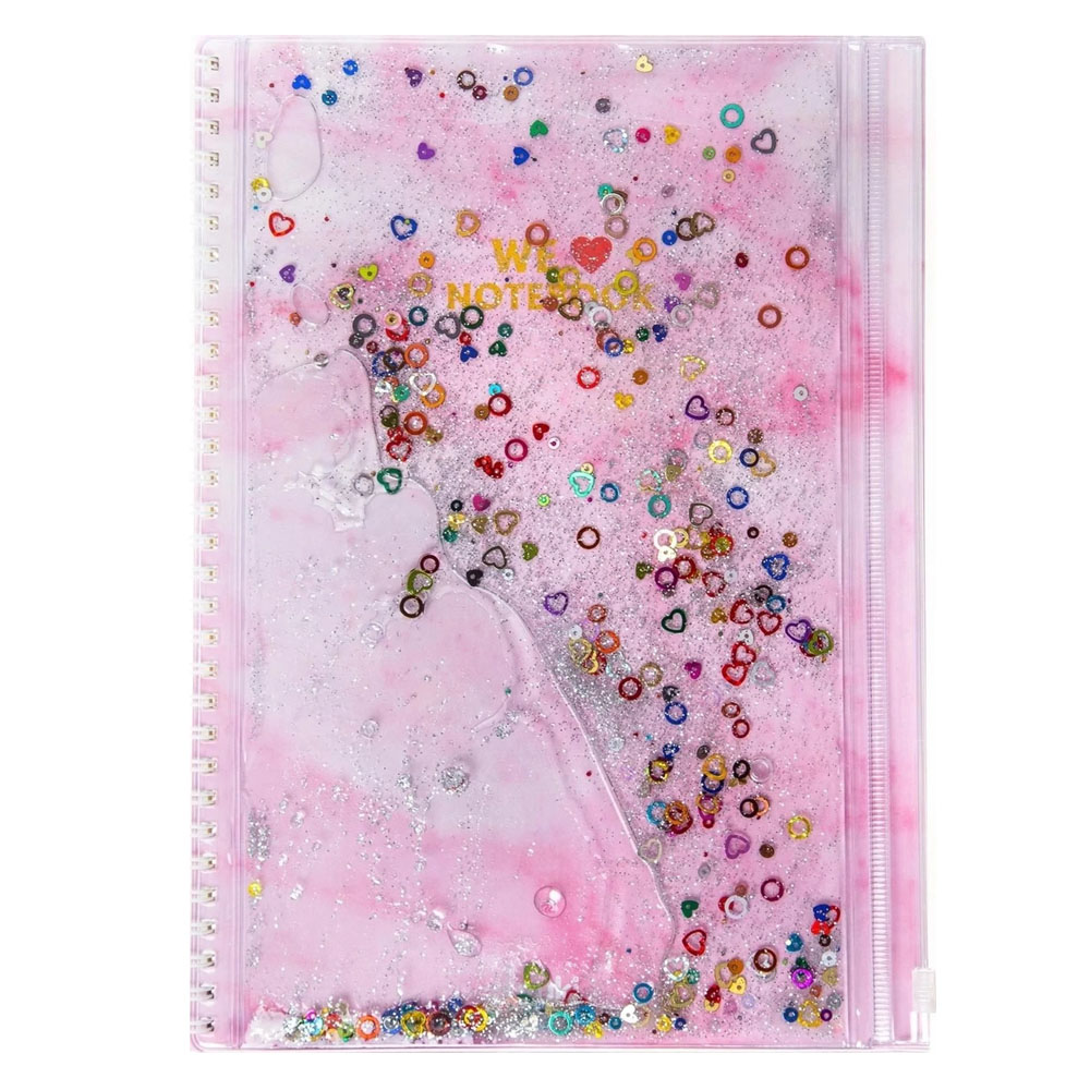 VUKİ SULU ÇANTALI DEFTER ORTA BOY PEMBE MERMER VK-0086F