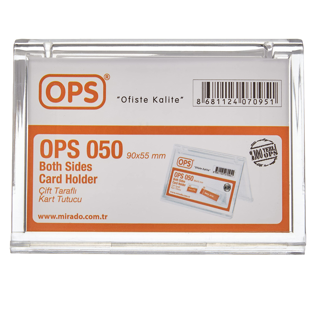 OPS SERGİLEME ÜRÜNÜ 2 TARAFLI YATAY TUTUCULU KARTVİZİTLİK DP 050