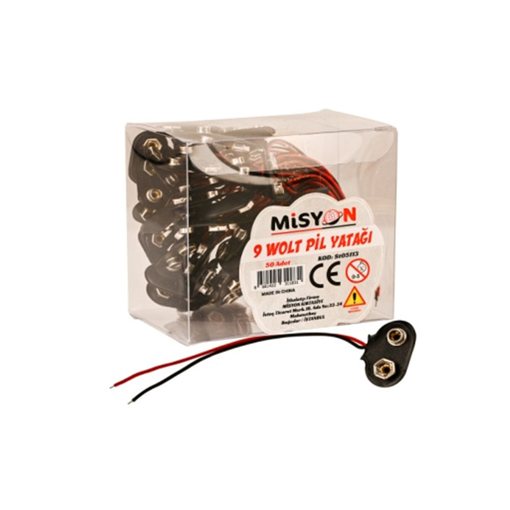 MİSYON PİL YATAĞI 9 VOLT 50 Lİ MSY-0983