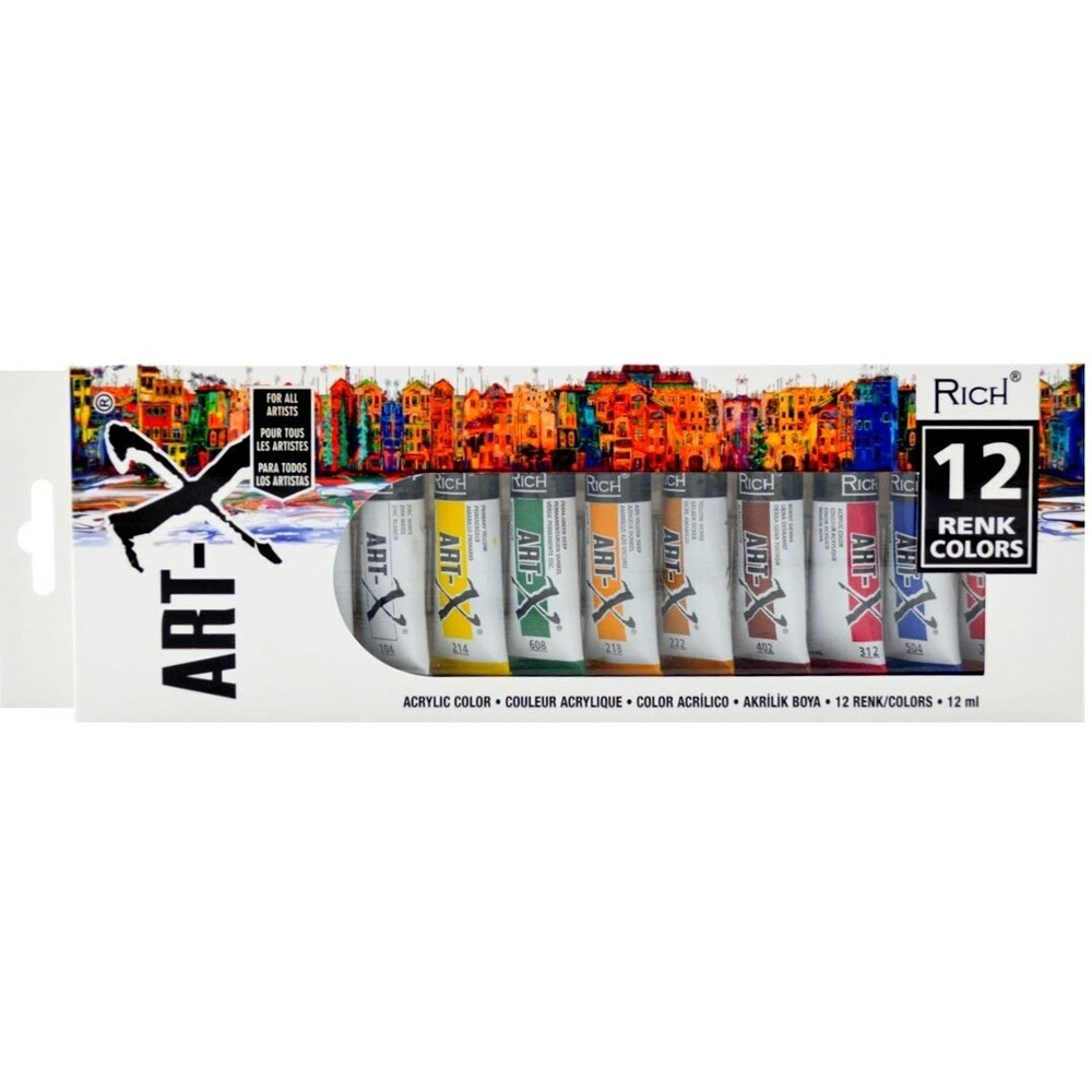 Rich Akrilik Set Art-X 12 Renk 12 Ml Tüp 11412
