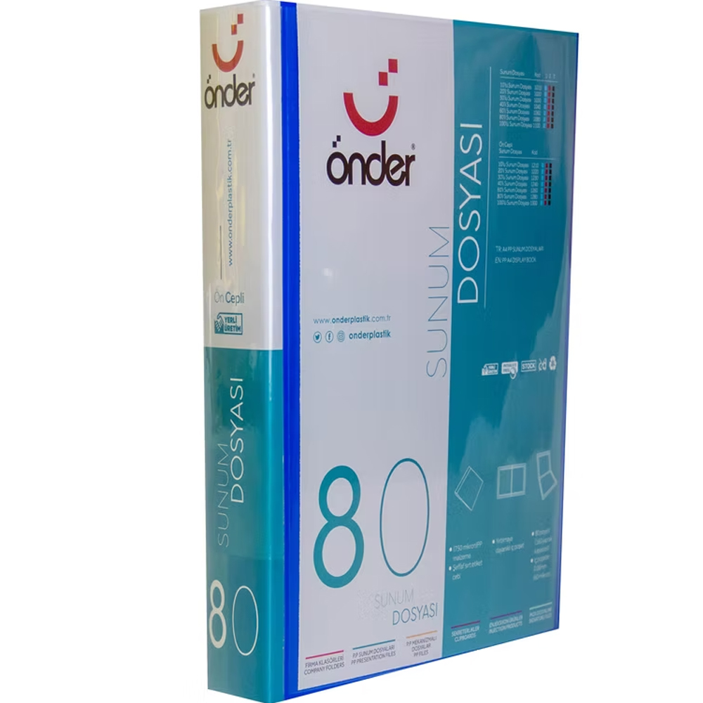 ÖNDER SUNUM DOSYASI PP 80 Lİ ÖN CEPLİ MAVİ 1280-1