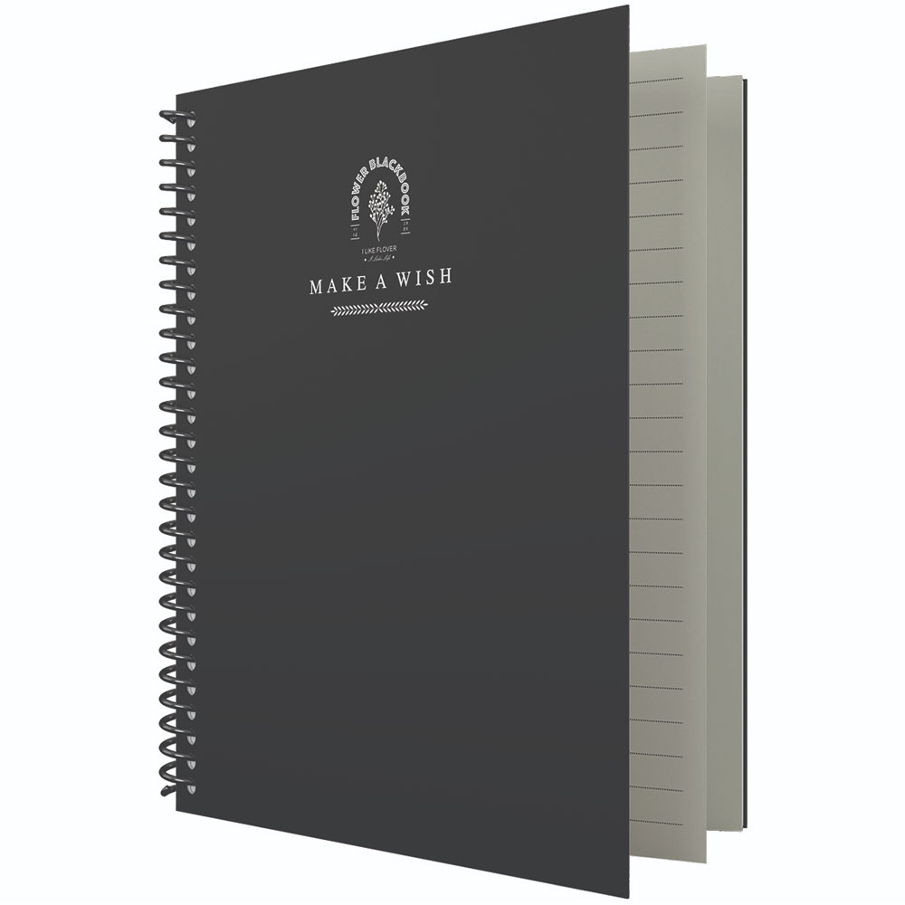 DİLMAN BLACK BOOK SPİRALLİ YAN 16X22 80 YP KARELİ 6612