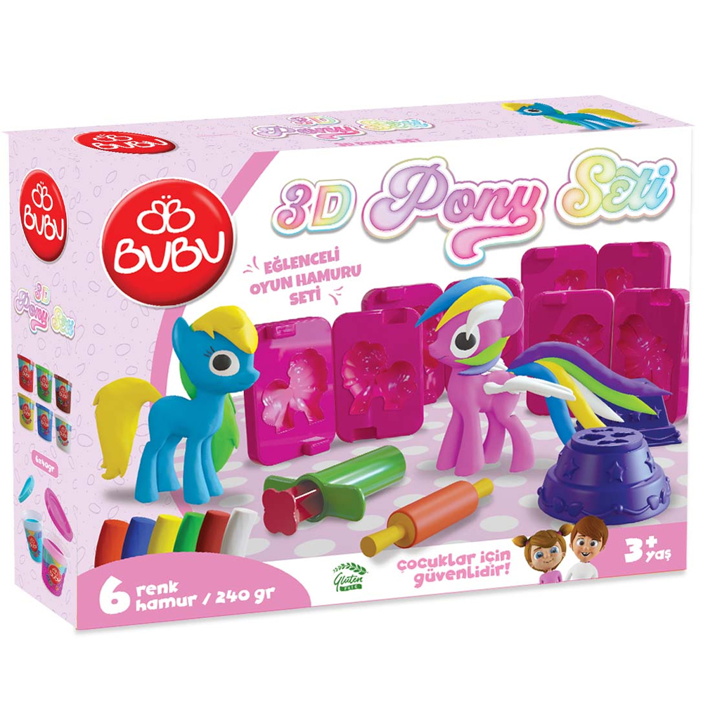 BU-BU OYUN HAMURU 3D PONY SET (L) BUBU-OH0023