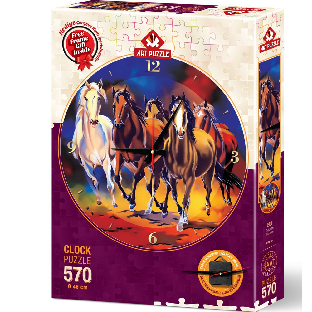 ART PUZZLE 570 PARÇA YILKI ATLARI SAAT 5004