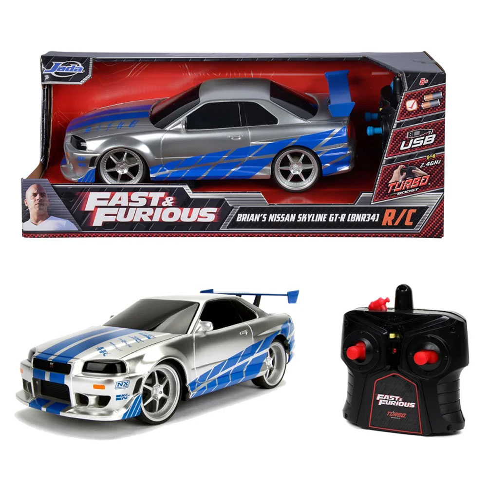 SUN-SIM-JDA-R/C ARABA FAST&FURIOUS NISSAN SKYLİNE GT-R F/F 3.7V.USB 2.4GHZ.FASTF 1:16