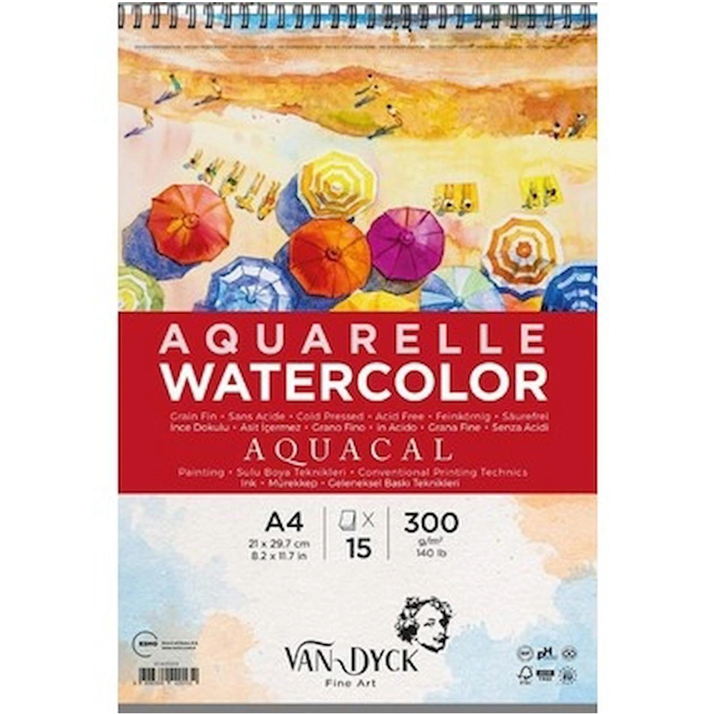 VAN DYCK SULU BOYA BLOK AQUACAL İNCE DOKULU CLDPRES A4+ÜST SPRL 15 YP