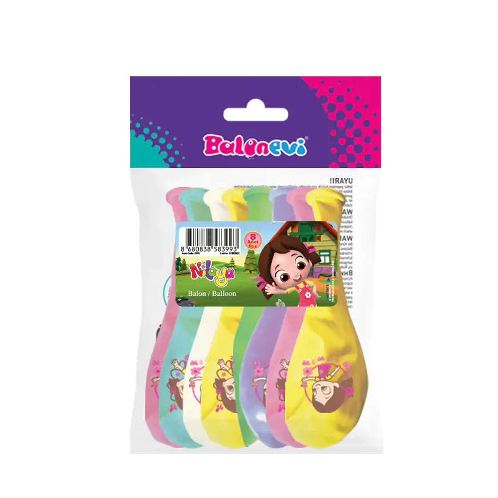 BALONEVİ BALON 4+1 NİLOYA BASKILI 12" 8 Lİ