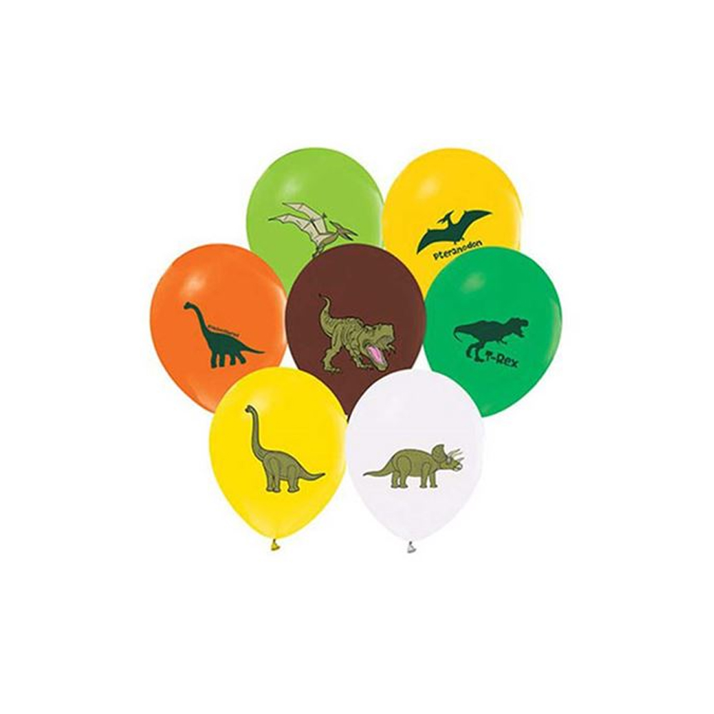 BALONEVİ BALON 4+1 VAHŞİ JURASSİK PARTİ BASKILI 12" PAST