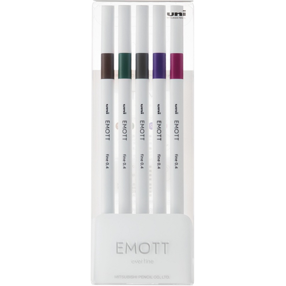 UNİ-BALL AKRİLİK UÇLU KALEM EMOTT 0.4 MM FİNE 5 Lİ VİNTAGE RENK