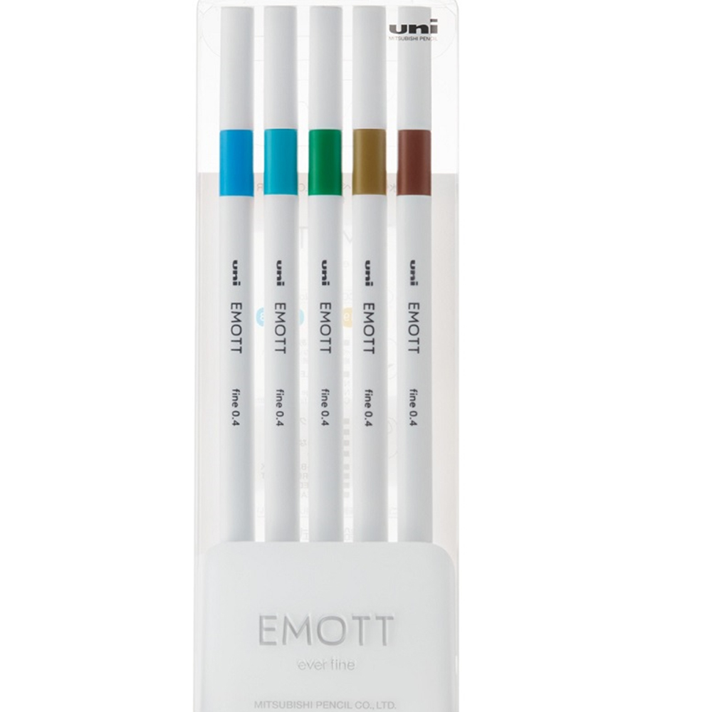 UNİ-BALL AKRİLİK UÇLU KALEM EMOTT 0.4 MM FİNE 5 Lİ ADA RENK