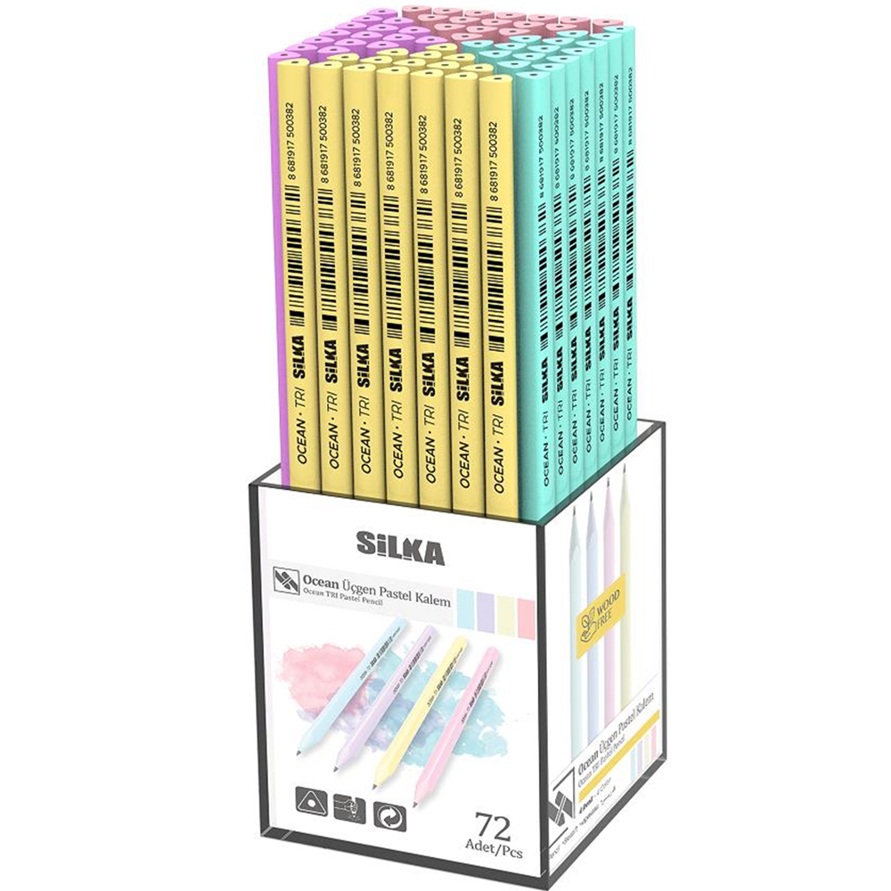 SİLKA KURŞUN KALEM OCEAN PASTEL ÜÇGEN 72 Lİ KL1.TSP