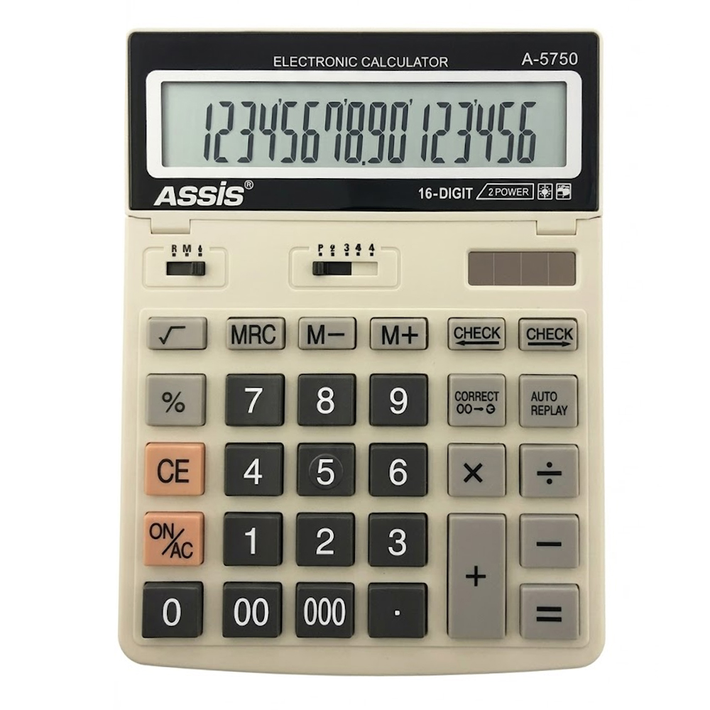 ASSİS ELEKTRONİK HESAP MAKİNESİ 16 HANE GRİ A-5750