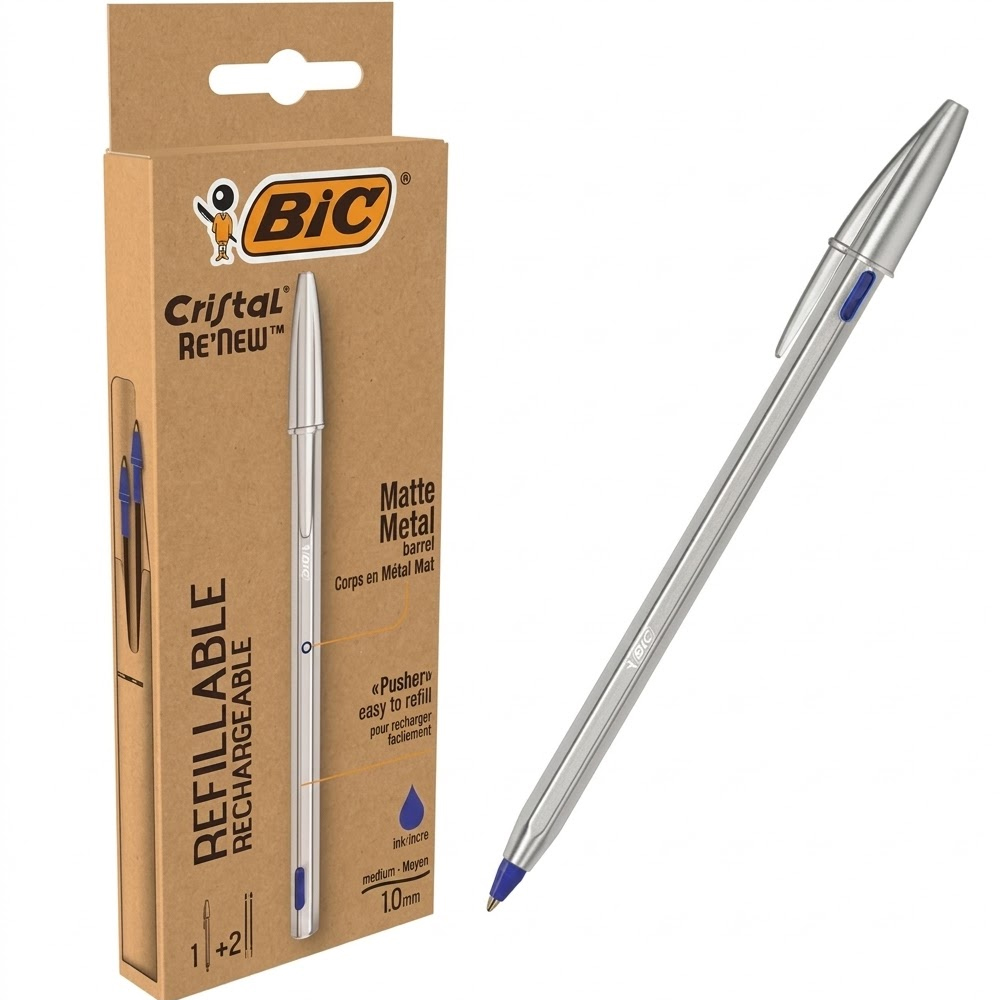 BİC TÜKENMEZ KALEM CRISTAL METAL GÖVDELİ 21 Lİ STND