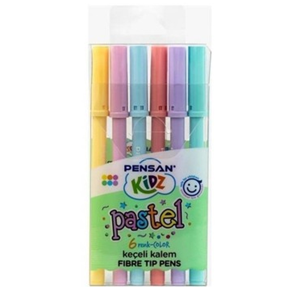 PENSAN KEÇELİ KALEM 6 RENK PASTEL KESİK UÇ 99096