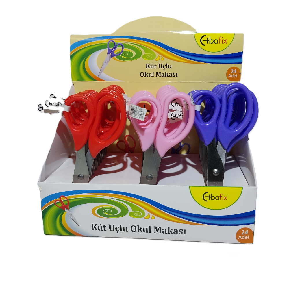 Bafix Okul Makası Küt Uçlu 13,5 Cm Bfx-Sa6850 - 24'lü Paket