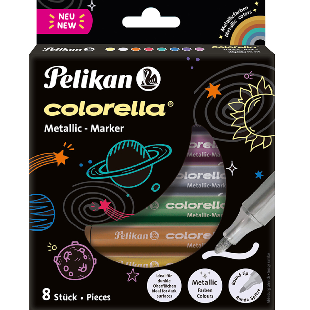 PELİKAN KEÇELİ KALEM COLORELLA METALİK 8 Lİ KUTU 411