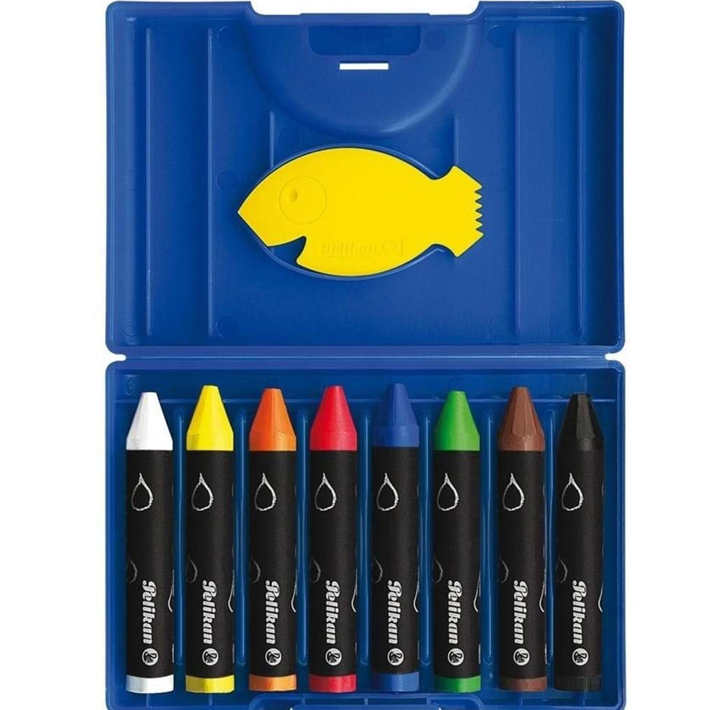 PELİKAN MUM BOYA SUYLA ÇÖZÜNEN 8 Lİ PLASTİK KUTU