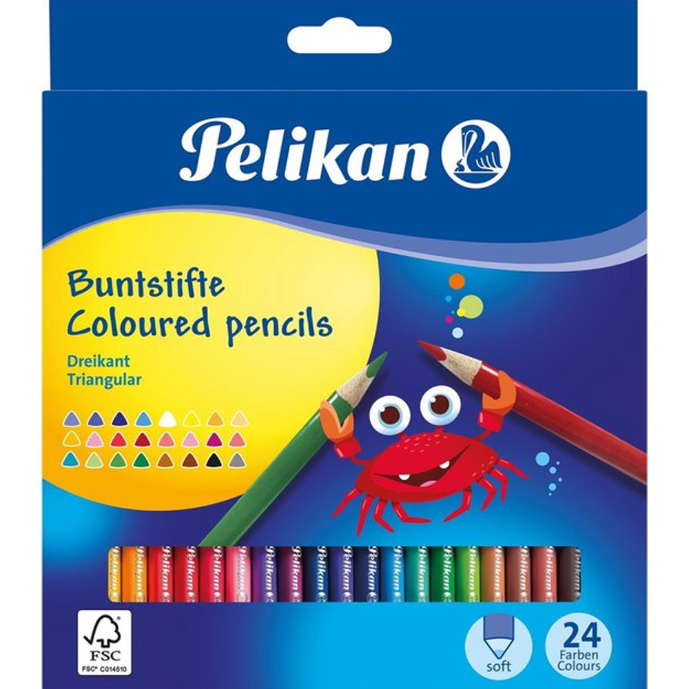 PELİKAN KURU BOYA KALEMİ ÜÇGEN 24 LÜ 700122