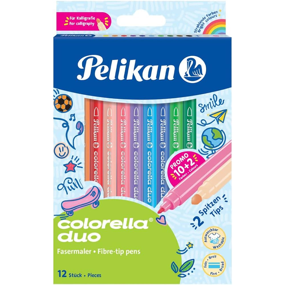 PELİKAN KEÇELİ KALEM COLORELLA 2 Lİ UÇ 12 Lİ KUTU