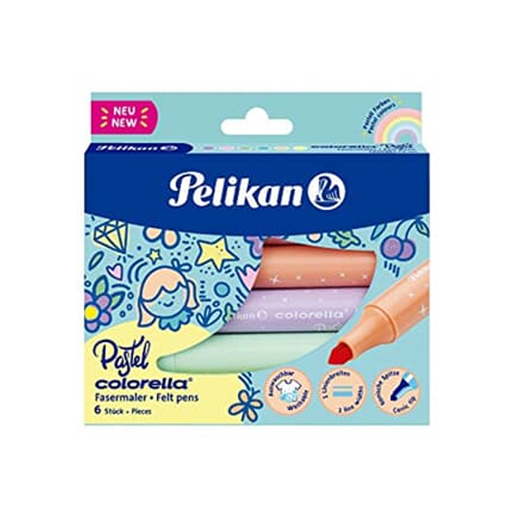 PELİKAN KEÇELİ KALEM COLORELLA PASTEL JUMBO 6 LI 411