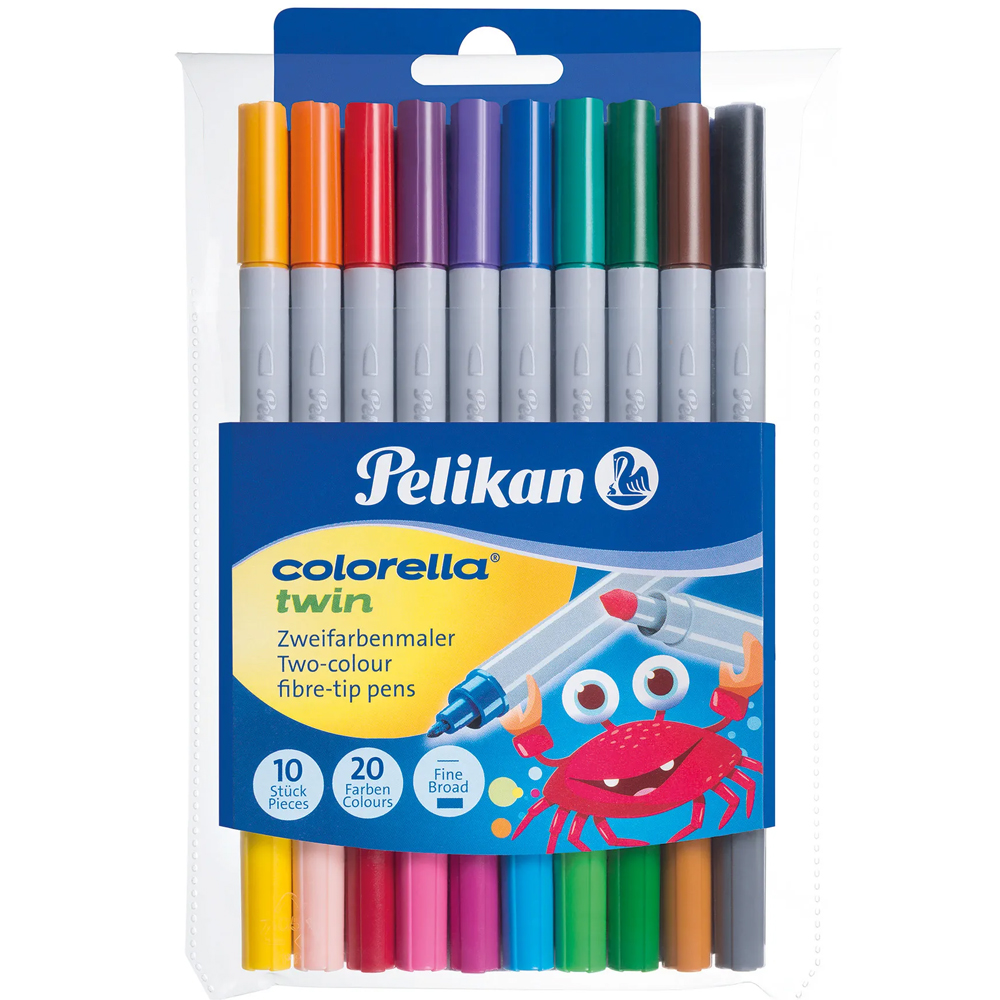 PELİKAN KEÇELİ KALEM COLORELLA 2 Lİ UÇ 20 RENK 10 LU 949 511