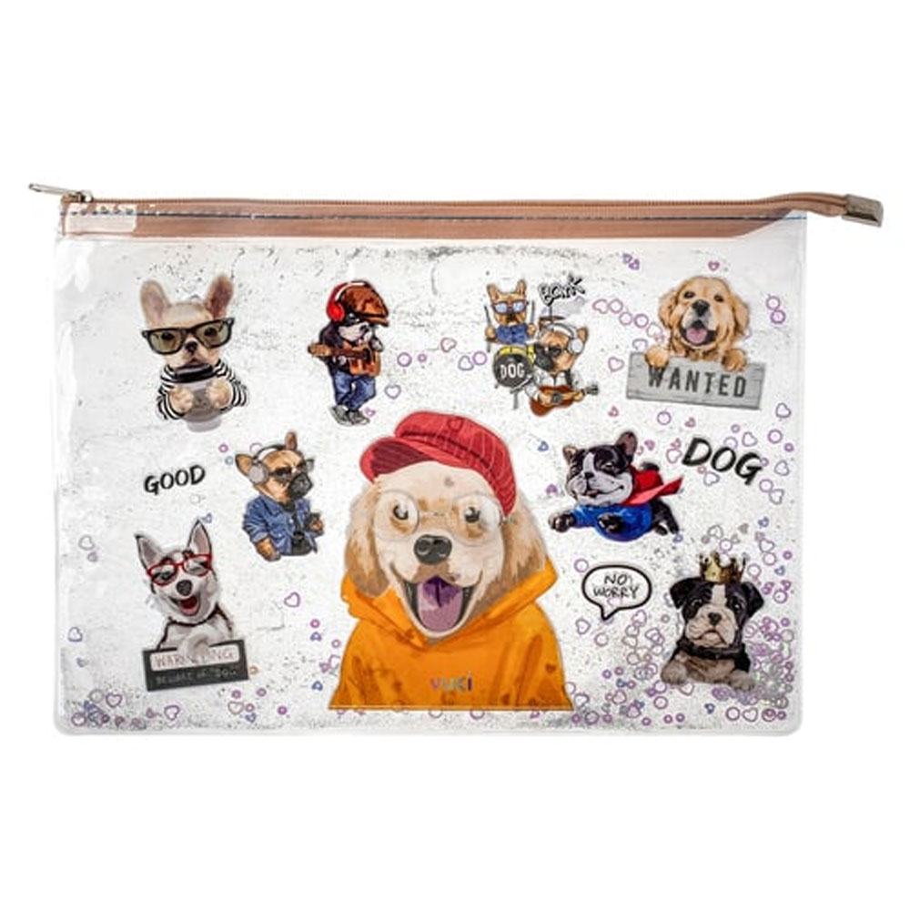 VUKİ FERMUARLI ŞEFFAF DOSYA SULU A4 KÖPEK 1/S VK-0073-09
