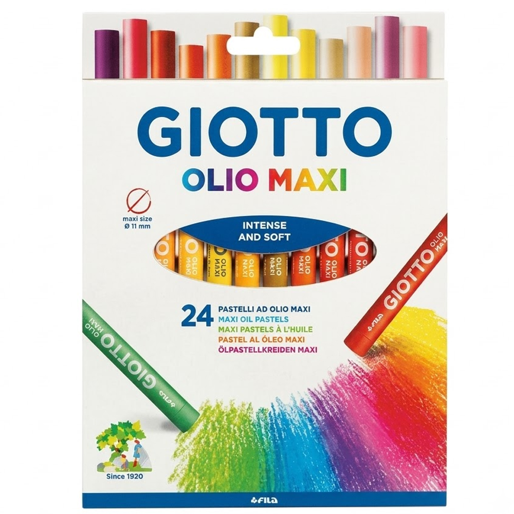 GİOTTO YAĞLI PASTEL OLİO MAXİ (SİLİNDİR) ASKILI PAKET 24 LÜ 293800