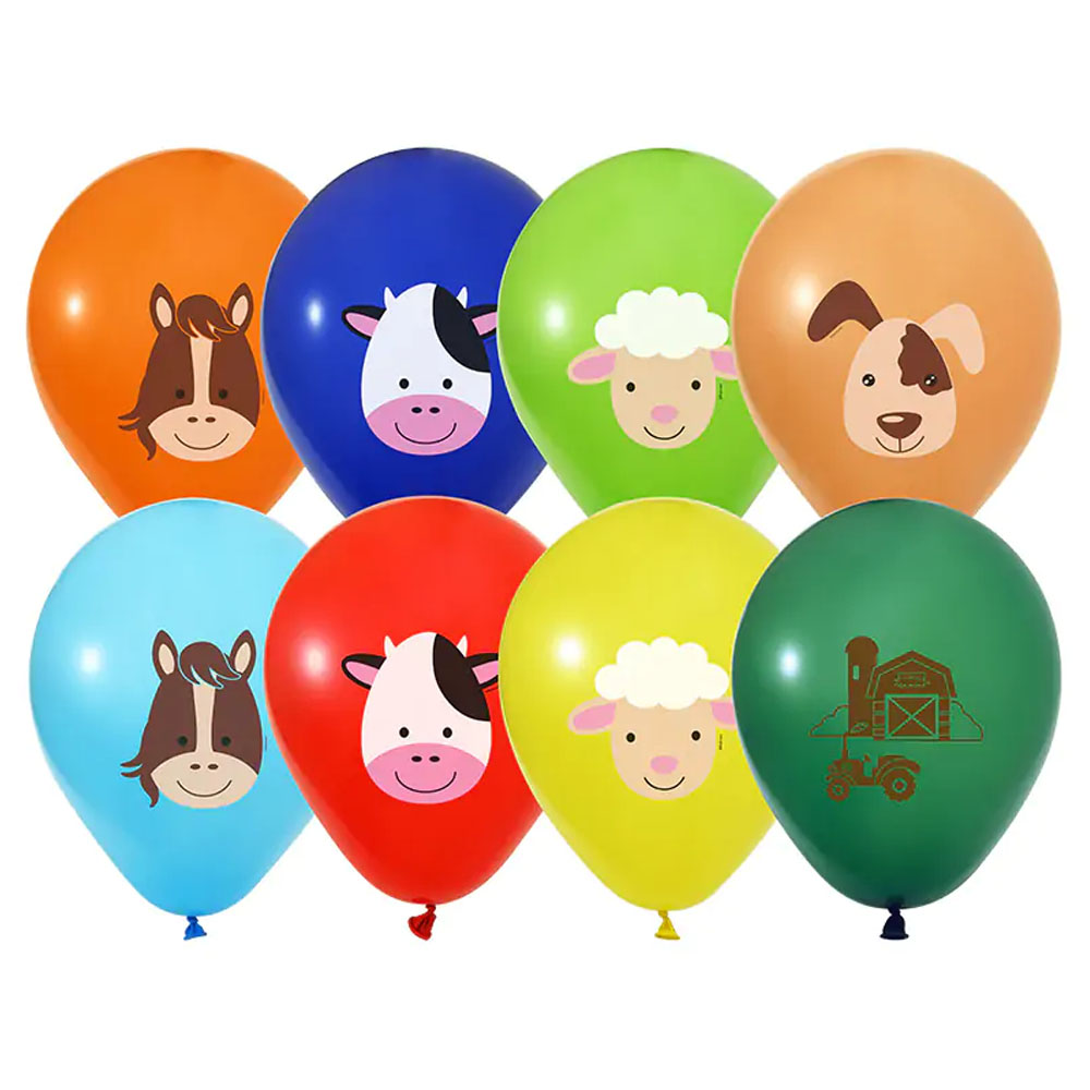 BALONEVİ BALON 4+1 ÇİFTLİK HAYVANLARI 12" PASTEL 8 Lİ
