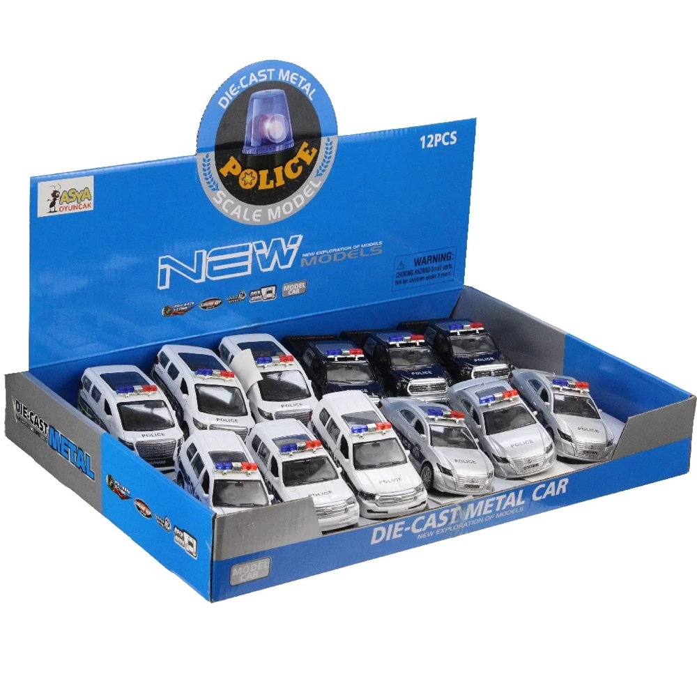 ASYA OYUNCAK SESLİ METAL POLİS ARABASI 2062-FY6008P-12D
