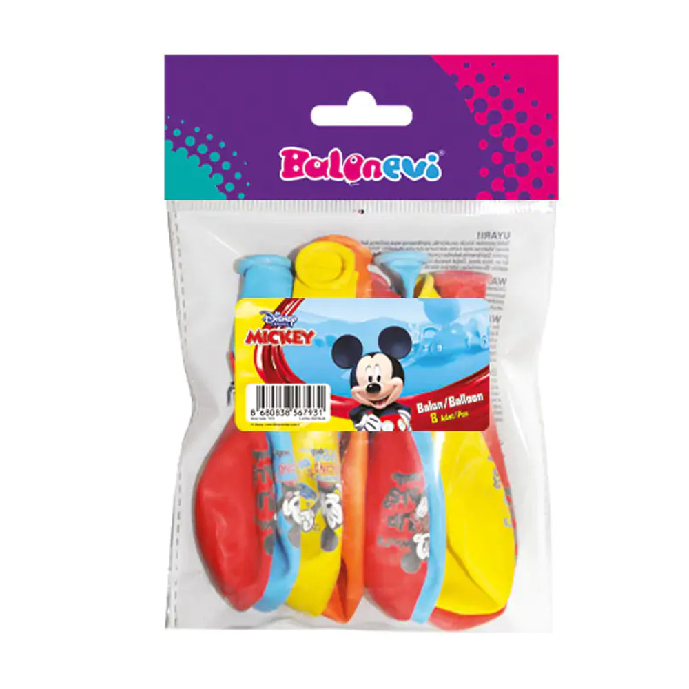 BALONEVİ BALON 4+1 MİCKEY PLAYFUL HOUSE BASKILI 12" 8 Lİ