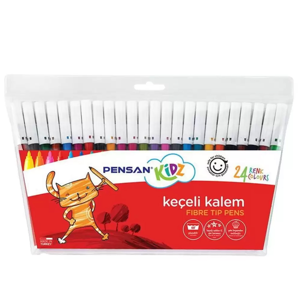 PENSAN KİDZ KEÇELİ KALEM 24 RENK İNCE UÇLU 5000