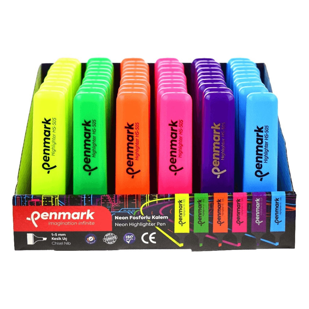PENMARK FOSFORLU KALEM 60 LI STAND NEON RENKLER