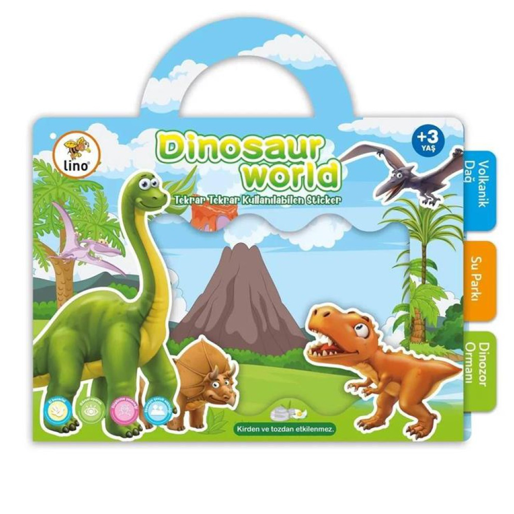 LİNO TEKRAR TEKRAR KULLANILABİLEN STİCKER DİNOSAUR WORLD LS-303