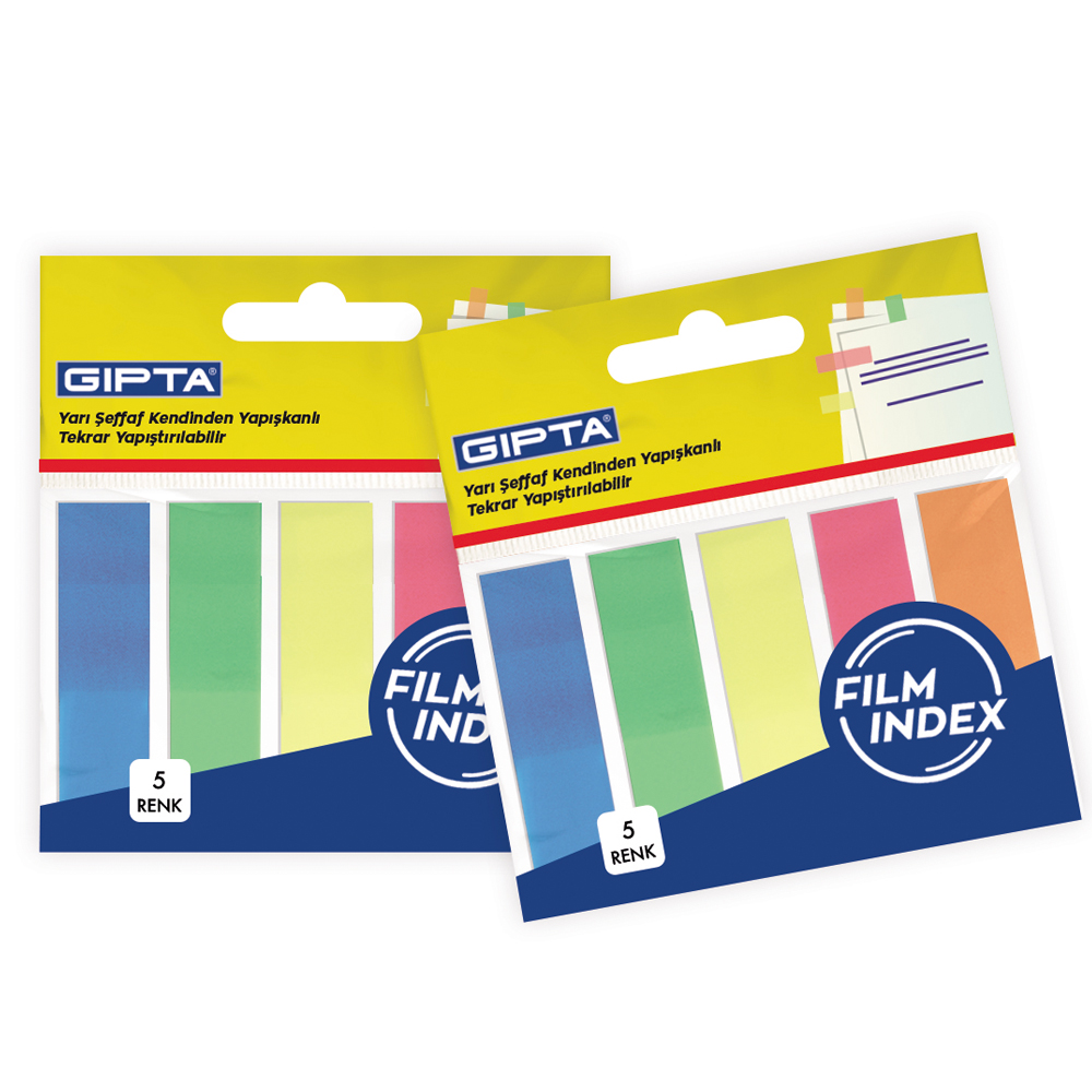 Gıpta Yapışkan Not-Film Ayraç 5X12X45Mm 25 Yp Neon 5 Renk
